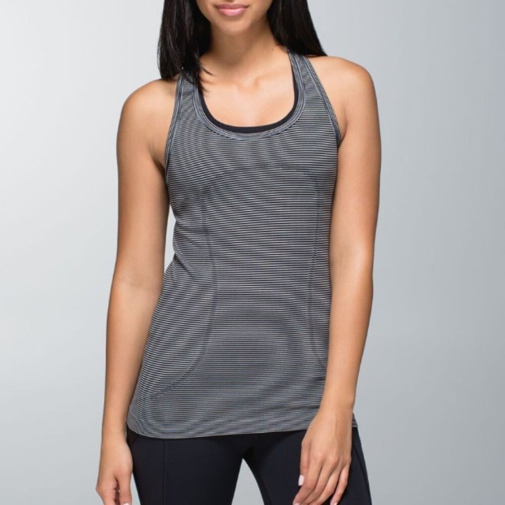 Lululemon Run Swiftly‎ Tech Racerback Stripe Black 4